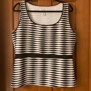 NWT White House Black Market Sleeveless Striped Jacquard Shell size XL